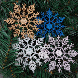 12PCS,Christmas,Snowflake,Piece,Plastic,Pendant