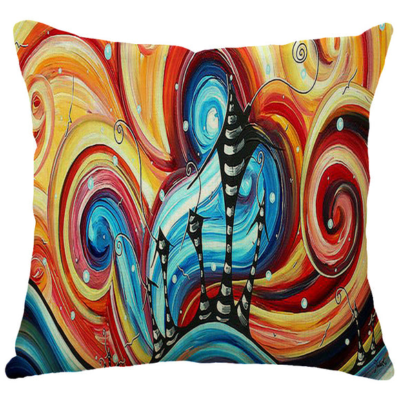 Abstract,Painting,Cotton,Linen,Pillow,Waist,Cushion,Cover,Decor