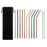 Stainless,Steel,Straws,Drinking,Tumblers,Beverage,Straw,Brush