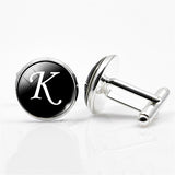 Gemstone,Glass,Single,Letter,Cufflinks,Wedding,Party,Vintage,Alphabet,Cufflink