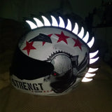 Blades,Mohawk,Warhawk,Spikes,Reflective,Sticker,Decals,Rubber,Helmet,Motorcycle