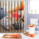 x180cm,Conch,Starfish,Beach,Hooks,Bathroom,Shower,Curtain