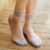 Women,Transparent,Breathable,Socks,Elastic,Crystal,Ankle,Socks