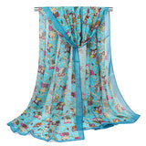 160CM,Women,Print,Scarfs,Chiffon,Autumn,Outdoor,Shawl,Scarves