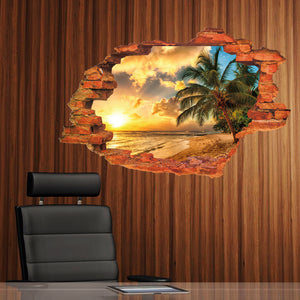 Miico,Creative,Island,Sunset,Coconut,Removable,Decorative,Decor,Sticker