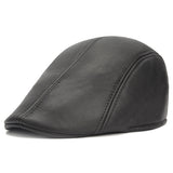 Leather,Solid,Beret,Vintage,Newsboy,Cabbie