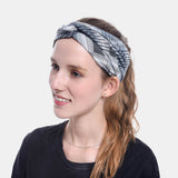 Women,Lattice,Printing,Outdoor,Sport,Headdress,Elastic,Cross,Headband