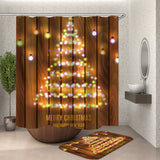 Wooden,Strip,Christmas,Bathroom,Shower,Curtain,Toilet,Cover