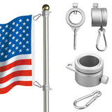 Aluminum,Alloy,Rings,Degree,Rotating,Flagpole,Mounting,Carabiner,Flagpole