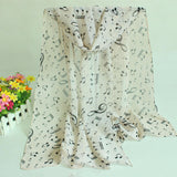 Women,Ladies,Musical,Printed,Chiffon,Scarf,Shawl