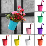 Flower,Hanging,Balcony,Garden,Planter,Metal,Bucket,Decoration