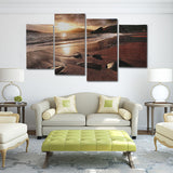 Sunset,Beach,Canvas,Painting,Decorative,Landscape,Print,Pictures,Frameless,Hanging,Decorations,Office