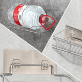 Stainless,Steel,Bathroom,Shelf,Suction,Holder,Corner,Storage,Organizer