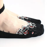 Women,Summer,Ultra,Breathable,Socks,Jacquard,Crystal,Ankle,Socks