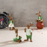 Green,Rabbit,Bunny,Figurine,Statue,Resin,Spring,Easter,Decorations