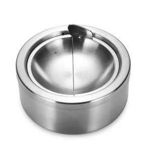 Stainless,Steel,Round,Ashtray,Lidded,Smoking,Portable,Ashtray,Cover,Windproof