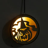 Loskii,JM01493,Pumpkin,Wooden,Light,Halloween,Decorations,Festive,Party