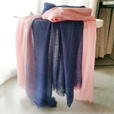 Women,Cotton,Gradient,Contrast,Color,Ladies,Casual,Elegant,Winter,Autumn,Protection,Scarf,Shawl