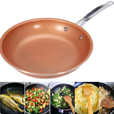 9inch,Aluminum,Stainless,Steel,Round,Stick,Copper,Frying,Cookware,Handle,Frying