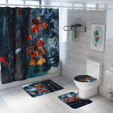 Maple,Prints,Shower,Curtain,Fabric,Bathroom,Decor,Hooks