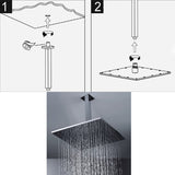 Chrome,Square,Ceiling,Extension,Mounted,Bathroom,Shower