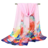 Women,Summer,Chiffon,Scarf,Travel,Flowers,Breathable,Shawl