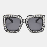 Women,Thick,Frame,Diamond,Decoration,Retro,Fashion,Square,Shape,Protection,Sunglasses