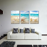 Miico,Painted,Three,Combination,Decorative,Paintings,Beach,Shell,Decoration