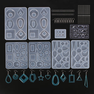 248Pcs,Silicone,Earring,Pendant,Resin,Epoxy,Jewelry,Making,Mould,Tools