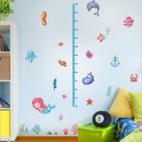 Loskii,SK7197,World,Height,Chart,Sticker,Growth,Chart,Stickers,Undersea,Bathroom,Decals