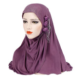 Women,Three,Flower,Tassels,Arabian,Scarf,Turban