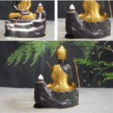 Ceramic,Buddha,Incense,Statue,Buddhist,Smoke,Backflow,Censer,Burner,Holder,Decor