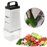 Grater,Stainless,Steel,Sided,Multi,Funtion,Cheese,Vegetable,Container,Lunch