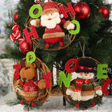 Loskii,Christmas,Decorations,Cartoon,Rattan,Pendant,Stereo,Garland,Ornaments,Hanging,Window,Dress