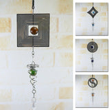 Metal,Hanging,Garden,Spinner,Round,Crystal,Garden,Ornament