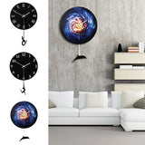 Modern,Acrylic,Round,Swing,Clock,Living,Watch,Decor