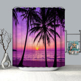 Waterproof,Beach,Purple,Coconut,Pattern,Shower,Curtain,Toilet,Cover,Pedestal,Bathroom,Decoration