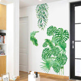 Loskii,FX82120,Bedroom,Tropical,Vegetation,Sticker,Green,Leaves,Drawing,Paper,Decor