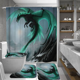 Flying,Dragon,Waterproof,Bathroom,Shower,Curtain,Toilet,Cover,Hooks