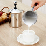 Stainless,Steel,Manual,Frother,Double,Creamer,Coffee,Foamer,Creamer,Coffee