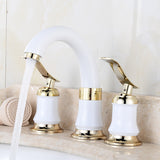 Bathroom,Faucet,Lever,Handles,Widespread,Bathroom,Basin,Water,Mixer,Drain