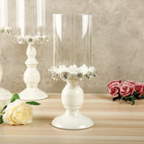 Nordic,White,Metal,Candle,Holder,Glass,Candlestick,Wedding,Decor