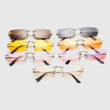 Women,Retro,Framelss,Small,Square,Fashion,Personality,Protection,Sunglasses