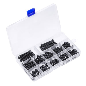 Suleve,M5CH6,120Pcs,Socket,Button,Screw,Grade,Carbon,Steel,Assortment