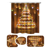 Wooden,Strip,Christmas,Bathroom,Shower,Curtain,Toilet,Cover