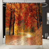 Maple,Prints,Shower,Curtain,Fabric,Bathroom,Decor,Hooks