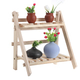 2Tier,Wooden,Shelves,Flower,Plant,Stand,Display,Indoor,Outdoor,Garden,Patio