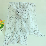 Women,Ladies,Musical,Printed,Chiffon,Scarf,Shawl