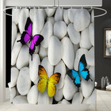 Bathroom,Toilet,Floor,Shower,Curtain,Bathroom,Carpet,Butterfly,Stone