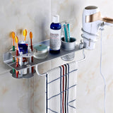 KCASA,Bathroom,Mount,Hanging,Storage,Towel,Holder,Toothbrush,Shelves